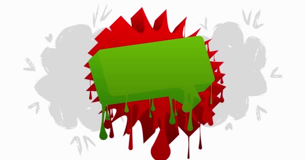 Fekete Piros Zöld Graffiti Beszéd Buborék Animáció Absztrakt Modern Messaging — Stock videók