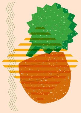 Geometrik şekilli konuşma baloncuklu Risograph Face krem kabı. Geometri elemanları ile modayı gösteren riso grafik desen tasarımı nesneleri.