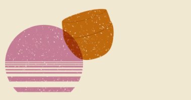 Risograph Face krem kutusu ve geometrik şekilli konuşma balonu animasyonu. Moda riso grafik tasarım videosunda nesne taşınıyor.