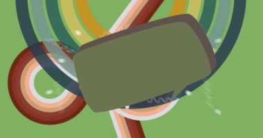 Konuşma baloncuklu Retro 70 'lerin arkaplan animasyonu. Harika bir mesaj ikonu, 1970 'lerin sanat videosu. Minimalist Vintage tasarımı, eski moda renk çizimi.