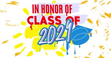 2024 mezuniyet sınıfı Graffiti etiket animasyonu tasarımı. Soyut modern sokak sanatı dekorasyonu şehir boyama tarzında görüntülendi.