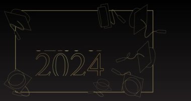 2024 mezuniyet tasarım videosu. Klasik parti davetiyesi, kutlama etkinliği, animasyon. Lise ya da üniversite mezunları.