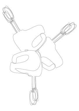 Sürekli bir elektrik karıştırıcı hattı. İnce Çizgi Çizimi Vektör Konsepti. Contour Yaratıcı Fikirler Çiziyor.