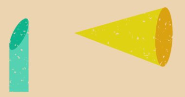 Risograph geometrik şekiller arkaplan animasyonu. Moda riso grafik tasarımlı nesne. Geometri soyut doku tarzı video.