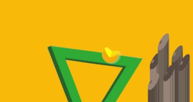 Cool Geometrical Grafik Retro Tema Arkaplan Canlandırması. Asgari geometrik elementler videosu. Klasik soyut şekiller arkaplan.