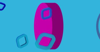 Cool Geometrical Grafik Retro Tema Arkaplan Canlandırması. Asgari geometrik elementler videosu. Klasik soyut şekiller arkaplan.