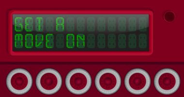 Kıpırdayın! Dijital Öncü Panelde metin. Hafif Ekipmanlı Duyuru İletisi.