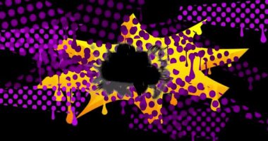 Graffiti konuşma balonu animasyonu. Modern Mesajlaşma tabelası sokak sanat dekorasyonu videosu, şehir boyama tarzında tartışma simgesi.