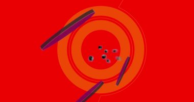 Cool Geometrical Grafik Retro Tema Arkaplan Canlandırması. Asgari geometrik elementler videosu. Klasik soyut şekiller arkaplan.