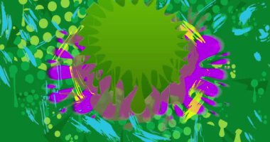 Renkli graffiti konuşma balonu animasyonu. Modern Mesajlaşma tabelası sokak sanat dekorasyonu videosu, şehir boyama tarzında tartışma simgesi.