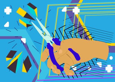 Pense el geometrik grafik retro temalı arka planda. Minimum geometrik elementler. Klasik soyut şekiller vektör illüstrasyonu.