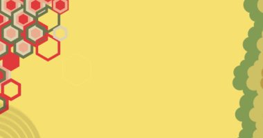 Retro 70 'lerin arka plan animasyonu. 1970 'lerin modern soyut sanat videosu. Minimalist çizgili tasarım sahnesi. Eski moda gökkuşağı renkli sanat eserleri.