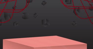 Mokup ürün animasyon, silindir kaide podyumu. Sunum için sahne gösterisi videosu.