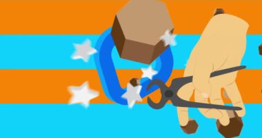 Pense geometrik grafik retro Çalışma Aracı temalı arka plan videosu. Minimum geometrik elementler animasyonu. Klasik soyut şekiller reklam için resimleme.