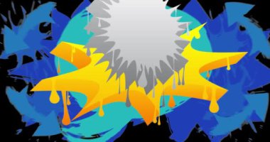 Meşgul graffiti konuşma balonu animasyonu. Modern Mesajlaşma tabelası sokak sanat dekorasyonu videosu, şehir boyama tarzında tartışma simgesi.