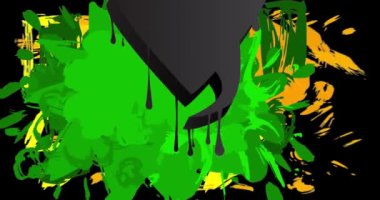 Güzel graffiti konuşma balonu animasyonu. Modern Mesajlaşma tabelası sokak sanat dekorasyonu videosu, şehir boyama tarzında tartışma simgesi.