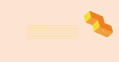 Basit renkli geometrik şekiller animasyon. Moda riso grafik tasarımlı nesne. Geometri ögeleri soyut risograph doku tarzı video.