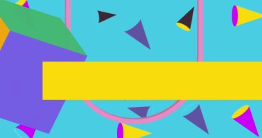 Geometrik grafik retro tema arkaplan animasyonu. Minimum geometrik video. Klasik soyut şekiller.
