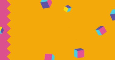 Geometrik grafik retro tema arkaplan animasyonu. Minimum geometrik video. Klasik soyut şekiller.