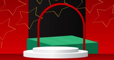 Basit bir model ürün animasyonu, silindir kaide podyumu. Sunum için sahne gösterisi videosu.