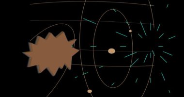 Yoğun geometrik grafik retro tema arkaplan animasyonu. Asgari geometrik elementler videosu. Klasik soyut şekiller.