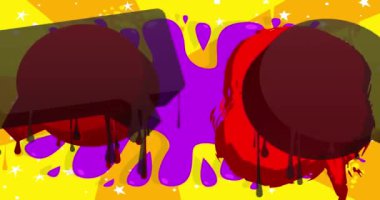 Müthiş meşgul graffiti konuşma balonu animasyonu. Modern Mesajlaşma tabelası sokak sanat dekorasyonu videosu, şehir boyama tarzında tartışma simgesi.