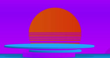 Harika bir model ürün animasyonu, silindir kaide podyumu. Sunum için sahne gösterisi videosu.