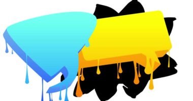 Çok renkli basit graffiti konuşma kabarcığı animasyonu. Modern Mesajlaşma tabelası sokak sanat dekorasyonu videosu, şehir boyama tarzında tartışma simgesi.