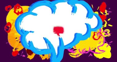 Basit graffiti konuşma balonu animasyonuyla meşgul. Modern Mesajlaşma tabelası sokak sanat dekorasyonu videosu, şehir boyama tarzında tartışma simgesi.