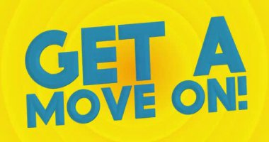 Kıpırdayın! Mavi gökyüzünde, sarı, sıcak bir yaz güneşinin ortasında. Parlak turuncu güneş ışığının basit bir animasyonu.