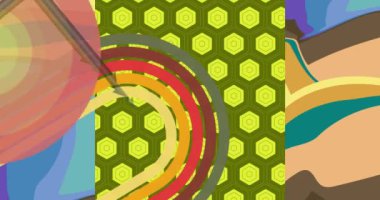 Retro 70 'lerin Konuşma Baloncuğu ile Geçmişi. Harika Konuşan Duyuru Mesajı tabelası. 1970 'lerin sanat şablonu. Minimalist Vintage tasarım posteri. Eski moda renkli sanat eserleri.