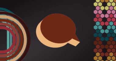 Retro 70 'lerin Konuşma Baloncuğu ile Geçmişi. Harika Konuşan Duyuru Mesajı tabelası. 1970 'lerin sanat şablonu. Minimalist Vintage tasarım posteri. Eski moda renkli sanat eserleri.