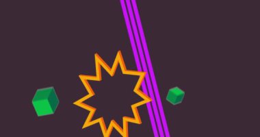 Geometrik grafik retro tasarım tema arkaplan animasyonu. Minimum geometrik elementler arka plan videosu. Klasik soyut şekiller.