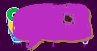 Güzel Graffiti sokak sanatı konuşma balonu animasyonu. Modern Mesajlaşma işaret dekorasyon videosu, şehir boyama tarzında tartışma simgesi.