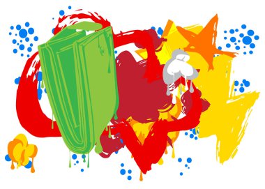 Cüzdan Graffiti. Soyut modern sokak sanatı dekorasyonu kentsel resim tarzında gerçekleştirildi.