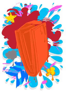 Cüzdan Graffiti. Soyut modern sokak sanatı dekorasyonu kentsel resim tarzında gerçekleştirildi.