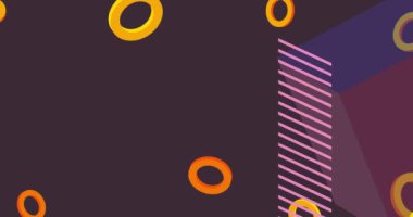 Geometrik grafik retro tema arkaplan animasyonu. Asgari geometrik elementler videosu. Klasik soyut şekiller.