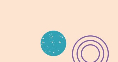 Geometrik şekiller animasyonu canlandırır. Moda riso grafik tasarımlı nesne. Geometri ögeleri soyut risograph doku tarzı video.