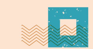 Geometrik şekiller animasyonu canlandırır. Moda riso grafik tasarımlı nesne. Geometri ögeleri soyut risograph doku tarzı video.