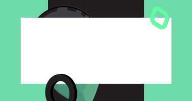 Siyah ve Turkuaz geometrik grafik retro temalı arka plan animasyonu metin için kullanılacak. Asgari geometrik elementler çerçeve video. Reklam için klasik soyut şekiller.