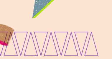 Risograf şekilleri. Geometri elementleri soyut doku. Büyük renkli geometrik animasyon. Moda riso grafik biçimi videosundaki nesne.