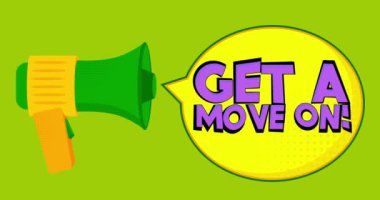 Megafonla devam et hadi! Mesaj at. Komik elementlerle 4K Çözünürlük Canlandırması.