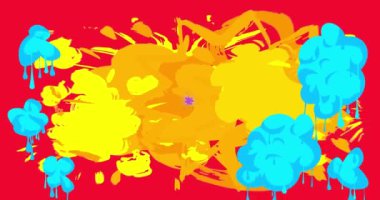 Grafiti konuşma balonu animasyonu. Modern Mesajlaşma tabelası sokak sanat dekorasyonu videosu, şehir boyama tarzında tartışma simgesi.