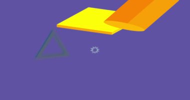 Süper soyut geometrik şekiller. Çoklu renkli grafiksel retro tema arkaplan animasyonu. En az meşgul geometrik ögeler videosu.