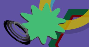 Süper soyut geometrik şekiller. Çoklu renkli grafiksel retro tema arkaplan animasyonu. En az meşgul geometrik ögeler videosu.