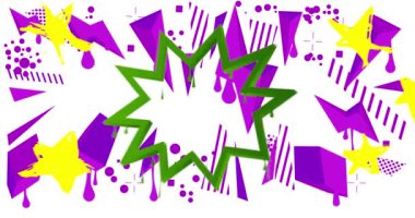 Sokak sanatı graffiti konuşma balonu animasyonu. Modern Mesajlaşma işaret tasarım videosu, şehir boyama tarzında tartışma simgesi.