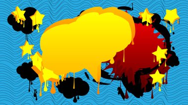 Graffiti konuşma balonu. Soyut Çağdaş Mesajlaşma tabelası sokak sanatı dekorasyonu, Tartışma simgesi kentsel resim tarzında icra edildi.