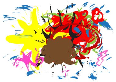 Graffiti konuşma balonu. Soyut Çağdaş Mesajlaşma tabelası sokak sanatı dekorasyonu, Tartışma simgesi kentsel resim tarzında icra edildi.