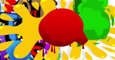 Graffiti konuşma balonu animasyonu. Modern Mesajlaşma tabelası sokak sanat dekorasyonu videosu, şehir boyama tarzında tartışma simgesi.