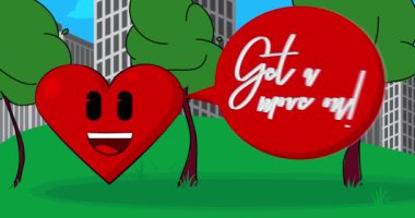 Red Heart with Get a move! Mesaj at. Aşkın, Tutkunun ve İlişkilerin Kutlanması.